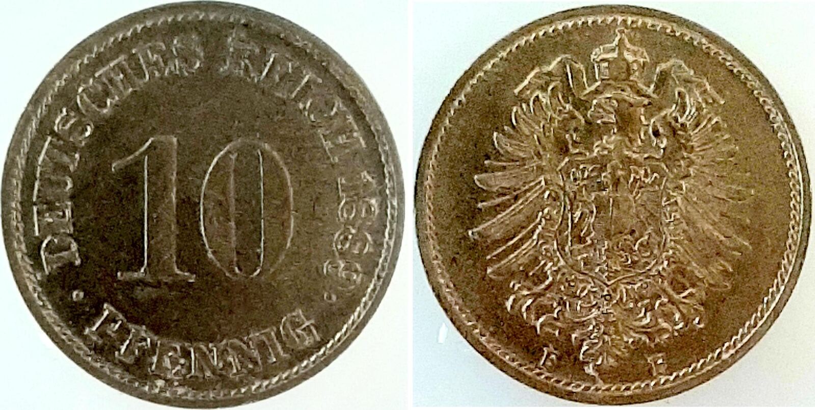 Deutschland 10 Pfennig 1889F F Prfr F Stgl Herrliche Patina MA Shops