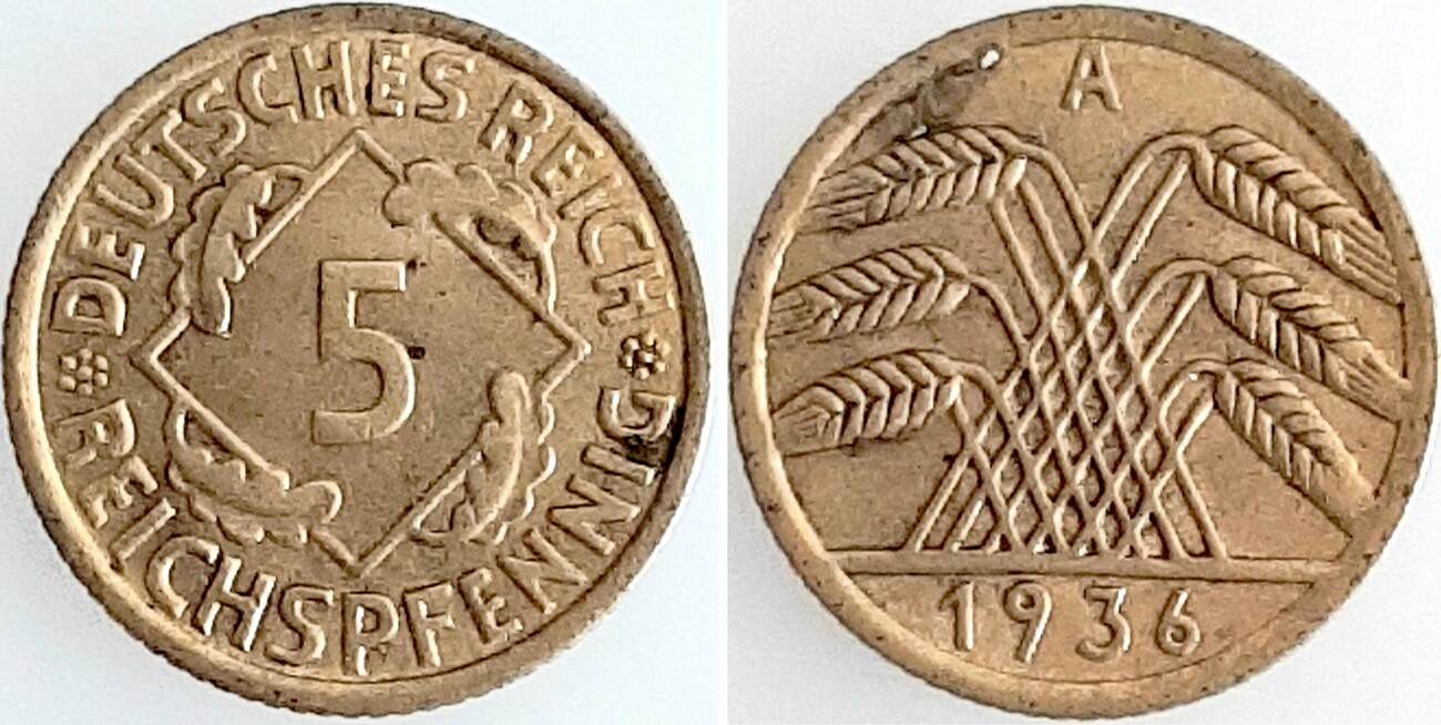 Deutschland Reichspfennig Pfennig A Prfr Stgl Ma Shops