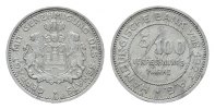 STAATLICHE NOTMÜNZEN 5/100 Verrechnungs-Marke Hamburgische Bank von 1923 AG