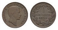 BADEN Ku.-1/2 Kreuzer Friedrich I., 1852-1856-1907.
