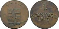 SACHSEN Ku.-4 Pfennig Carl August, 1775-1828.