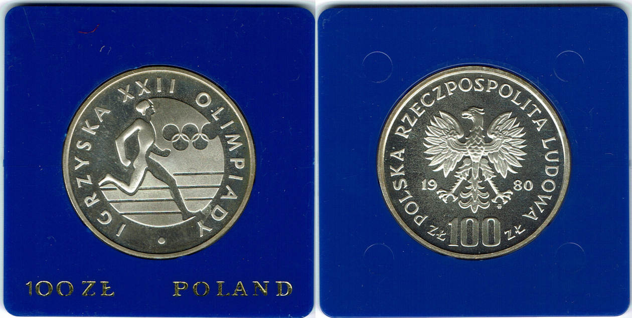 Polen 100 Zloty Olympische Spiele Moskau 1980 Erhaltung Siehe Scan