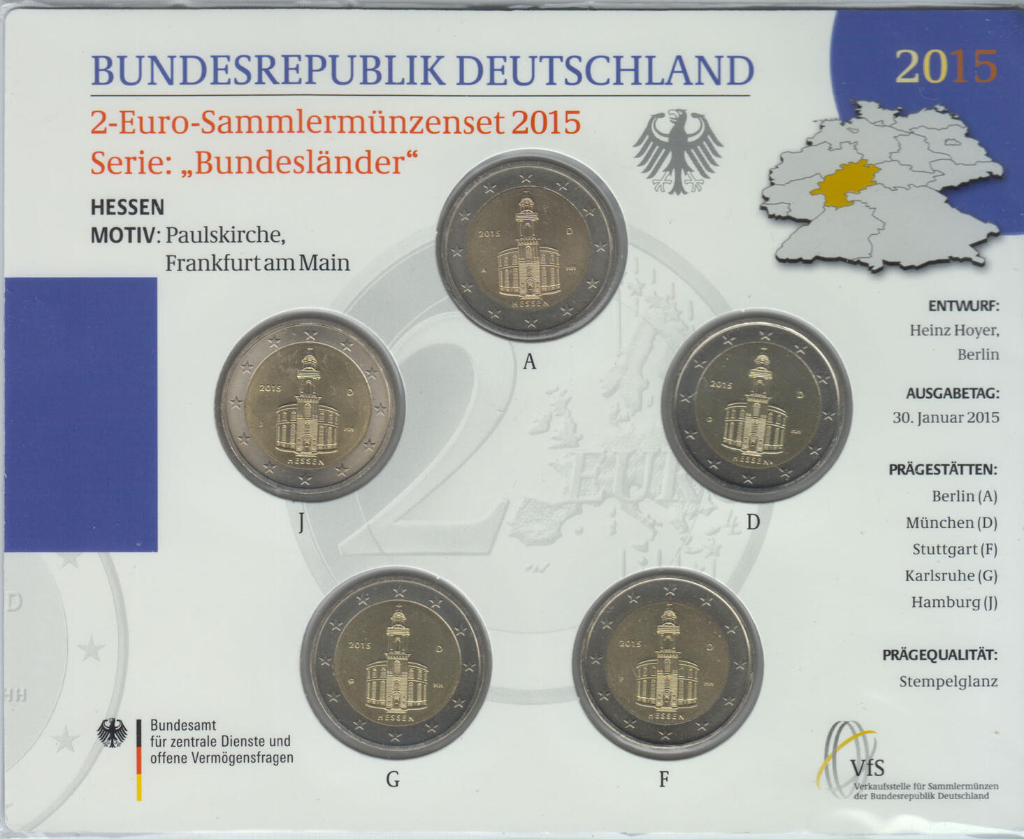 Deutschland X Euro A J Satz Euro Gedenkm Nzen Paulskirche