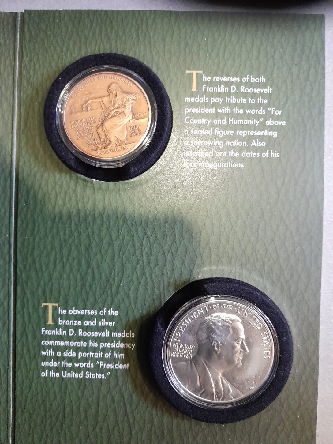 2014 USA Coin And Chronicles Set Roosevelt Dollar Dime Silber