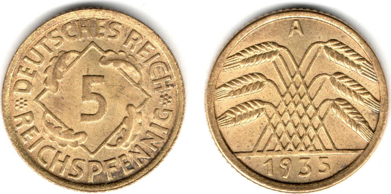 Weimarer Republik Pfennig Weimar Kursm Nze Pfennig A J