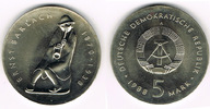 Deutsche Demokratische Republik 5 Mark DDR, Gedenkmünze 5 Mark "Ernst Barlach", siehe Scan!