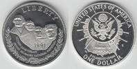 USA 1 Dollar USA, Silber-Gedenkmünze Mount Rushmore, 1991 S