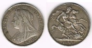 Großbritannien Crown GB, Victoria, 1 Crown 1897, Erhaltung siehe Scan, Kleine Kratzer im Feld.