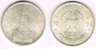 Drittes Reich 5 Reichsmark Drittes Reich, 5 Reichsmark Garnisonskirche ohne Datum, 13,89 g 900er Silber!