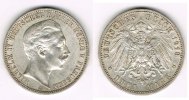 Preußen 3 Mark Kaiserreich, Preußen 3 Mark 1910 A, Wilhelm II., Erhaltung siehe Scan