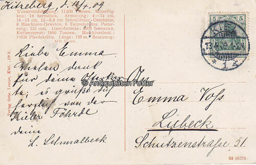 Deutsches Reich Ansichtskarte Postkarte S M S Mecklenburg