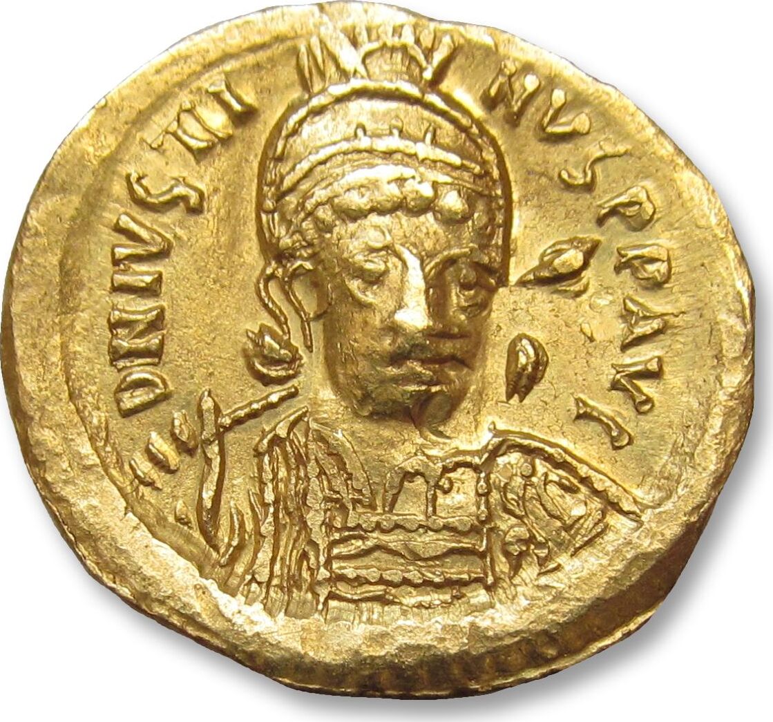 Byzantine Empire Av Gold Solidus A D Justin I Justinus I