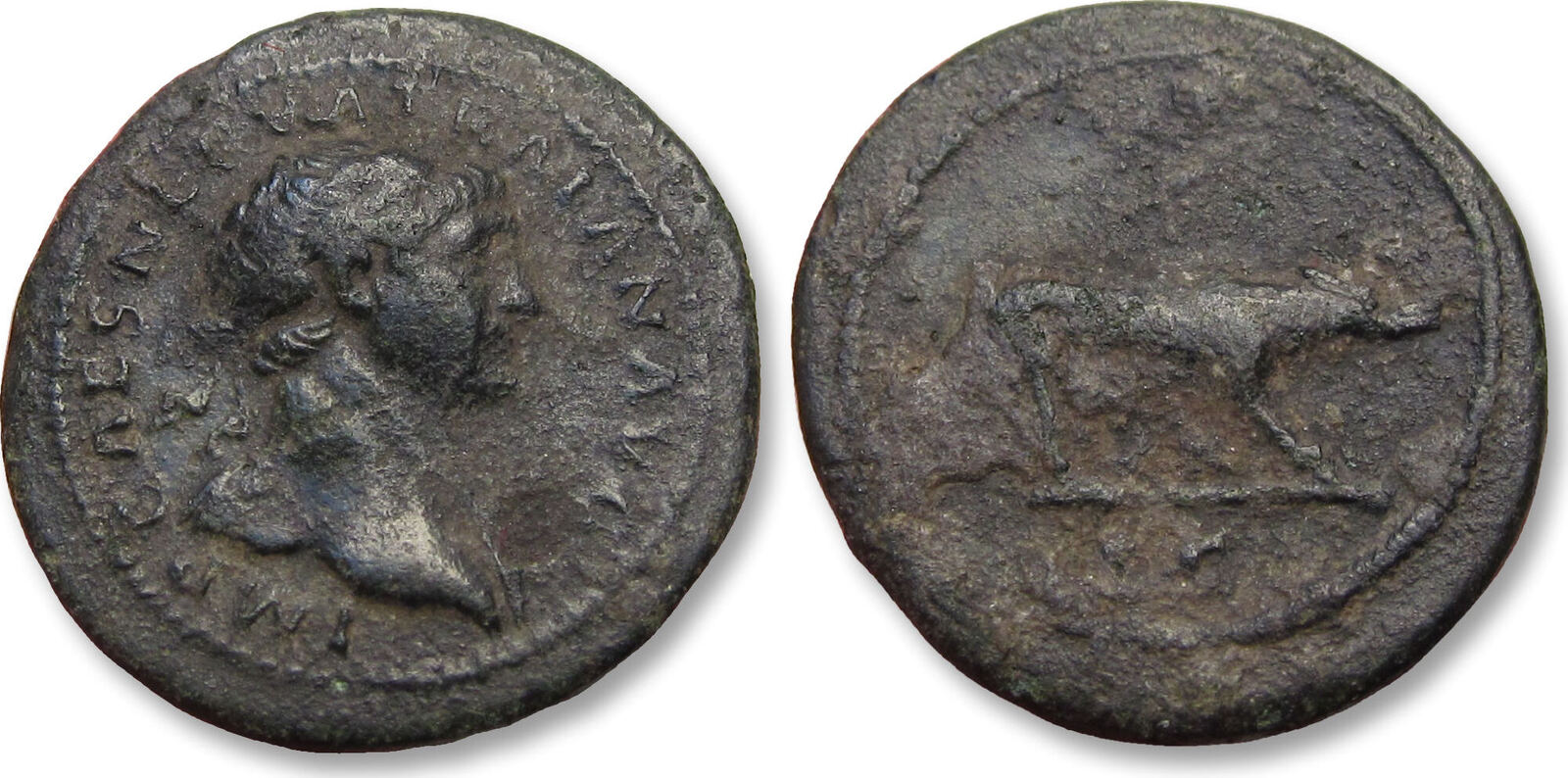 Roman Empire Ae Quadrans Circa A D Trajan Trajanus Rome