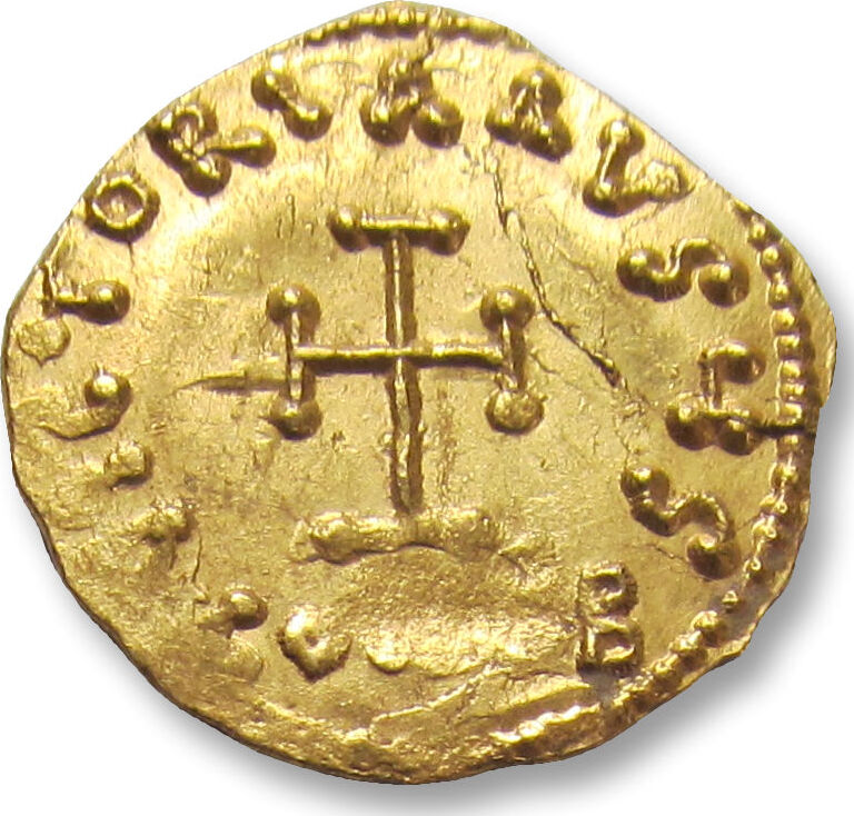 BYZANTINE EMPIRE AV Gold Tremissis 698 705 A D Tiberius III Apsimar