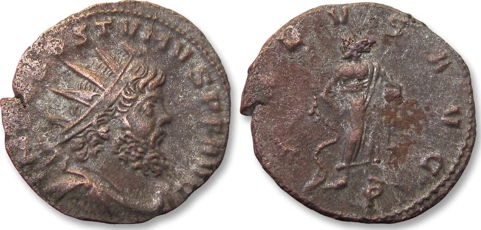 Roman Empire Silvered Antoninianus Circa A D Aureolus Mediolanum