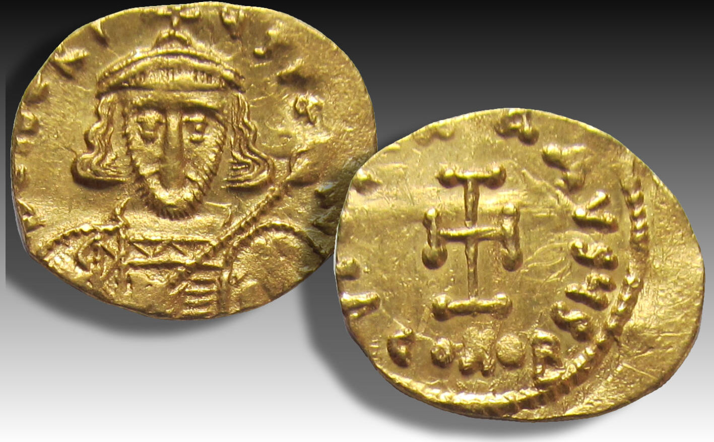 BYZANTINE EMPIRE AV Gold Tremissis 698 705 A D Tiberius III Apsimar