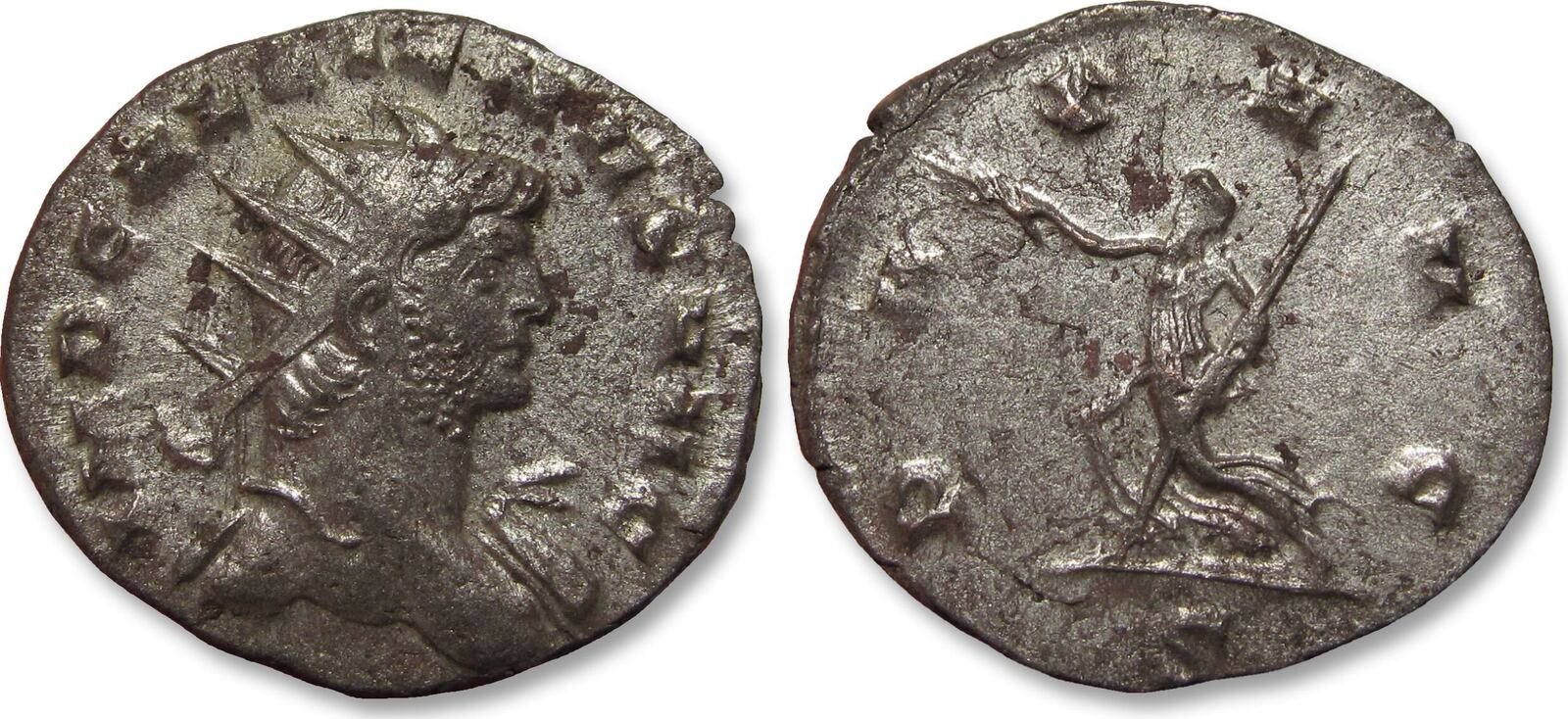 Roman Empire Ae Silvered Antoninianus Circa A D Gallienus