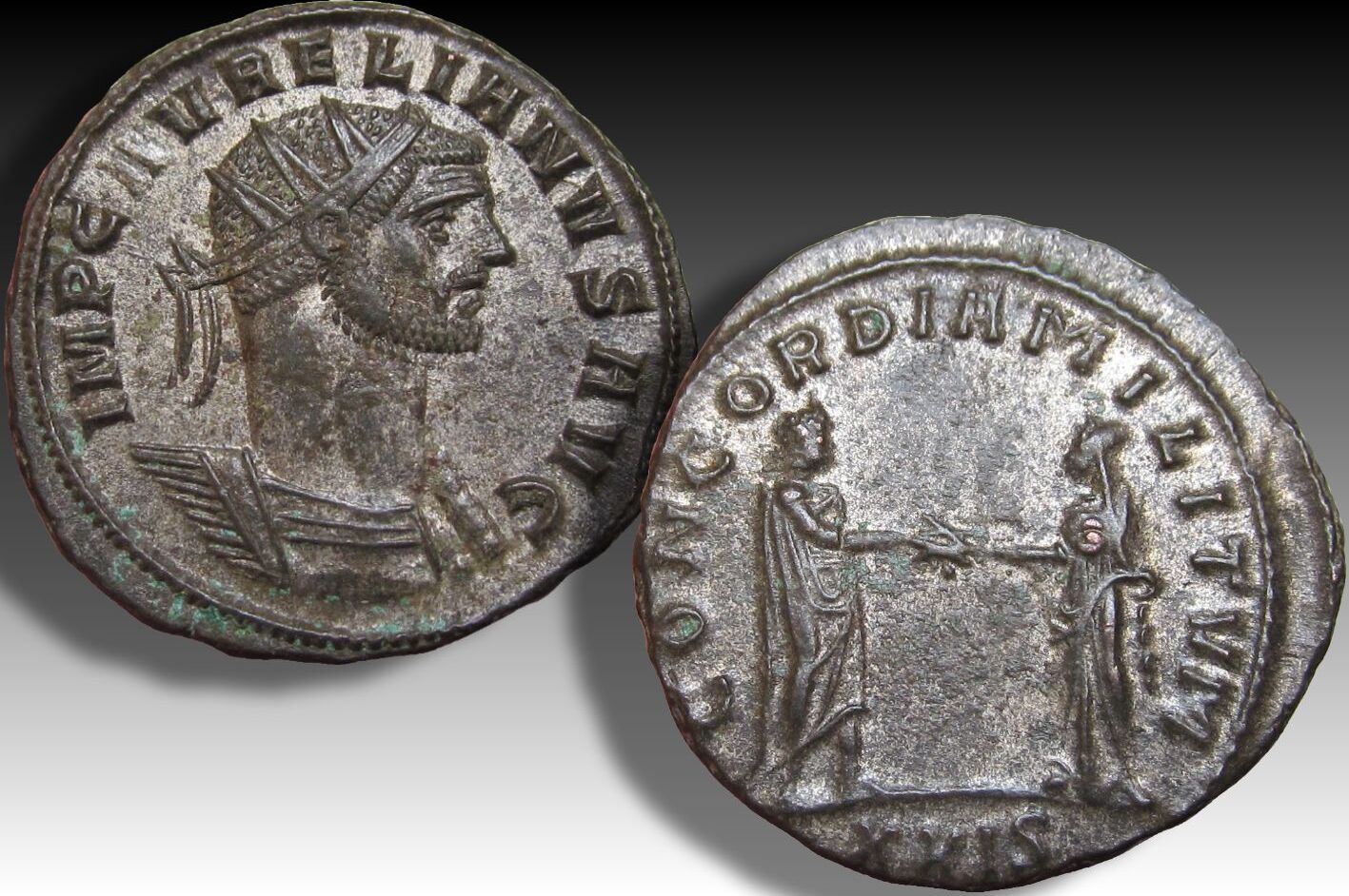 ROMAN EMPIRE AE BI Silvered Antoninianus 274 275 A D Aurelian