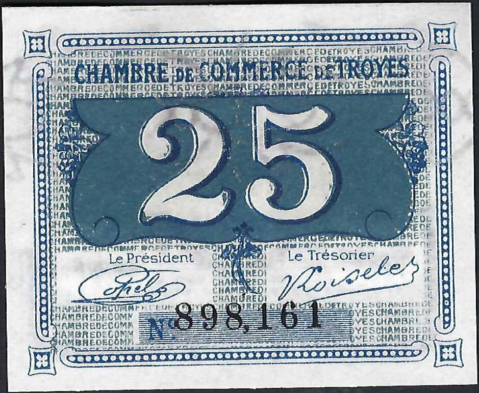 France Frankreich Troyes 25 Centimes Remboursable 01 01 1926