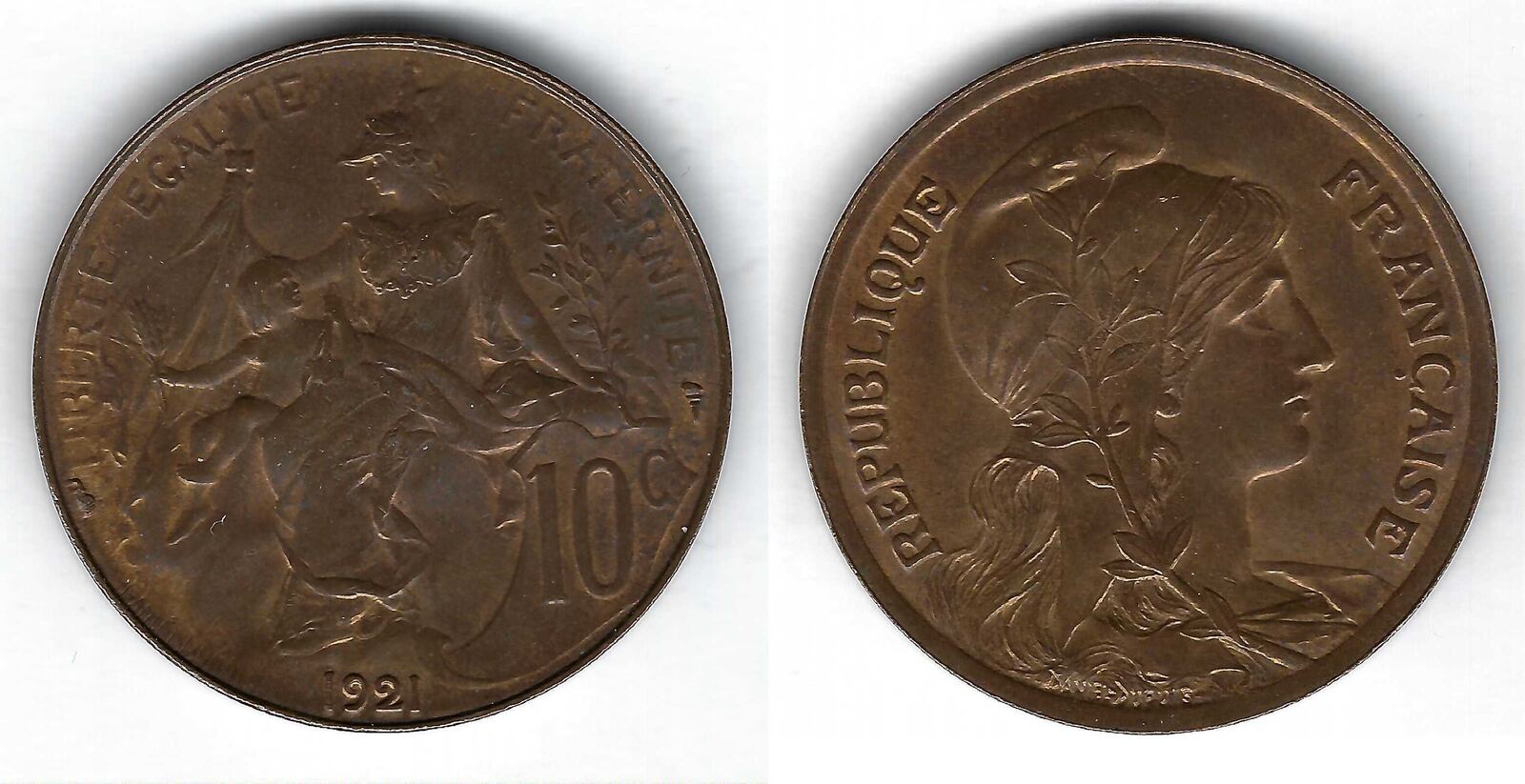 France Frankreich 10 Centimes 1921 Dupuis SS VZ MA Shops