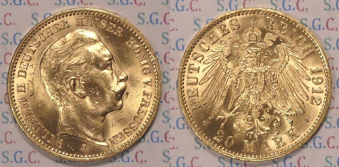 Kaiserreich Preussen Rm Gold J Kaiser Wilhelm Ii Stgl