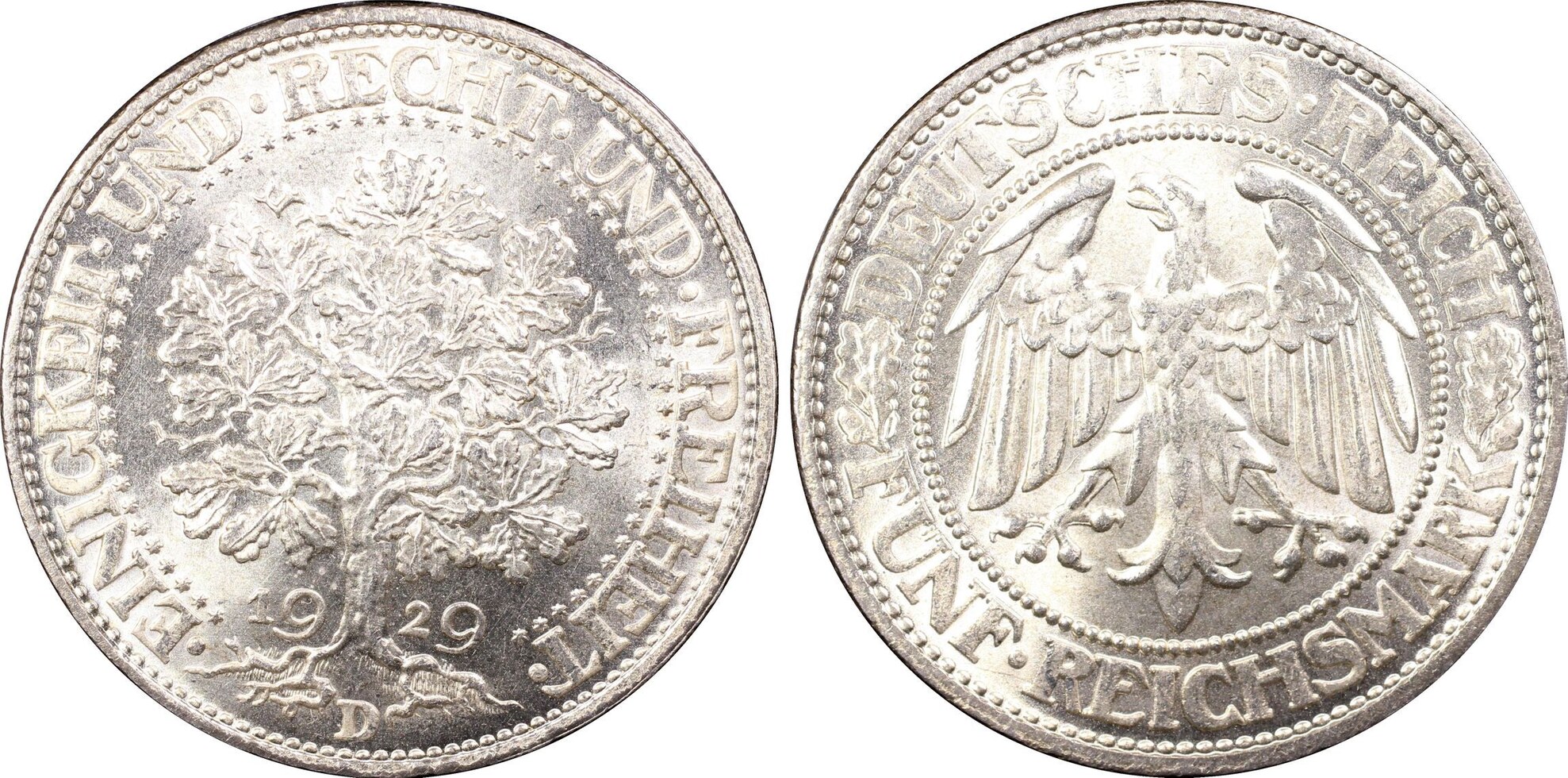 Weimar Republik Rm D Eichbaum Stgl Prachtex Pcgs Ms Top