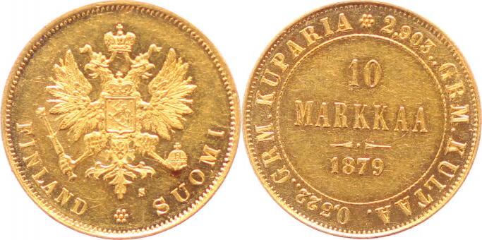 Finnland Markkaa Gold Alexander Ii Von Ru Land