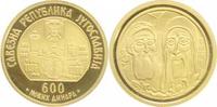 Jugoslawien 600 Neue Dinare Gold Bundesrepublik 1992-2003.