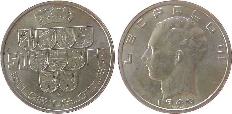 Belgien Francs Ag Leopold Iii Belgie Belgique Vz Ma Shops