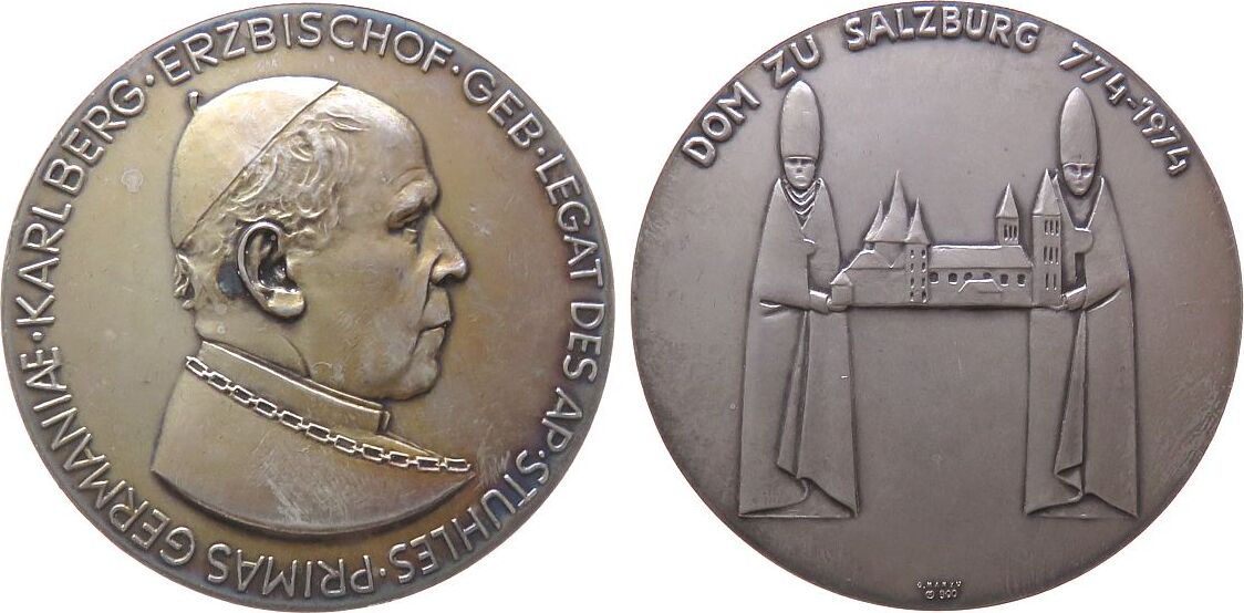 Religion Medaille Silber Berg Karl Erzbischof Auf Jahre