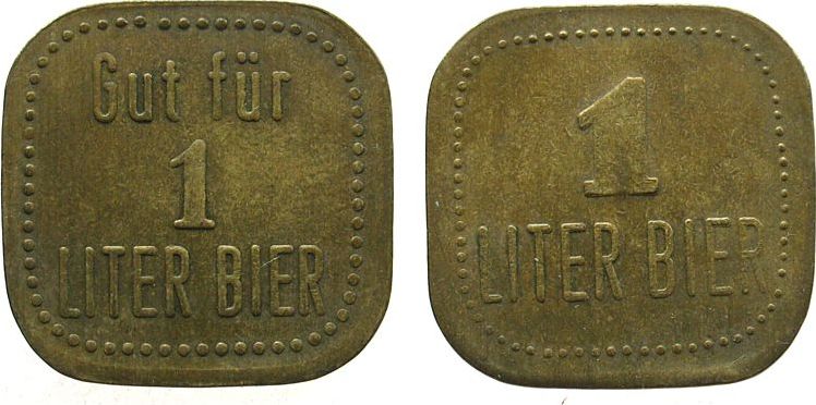 Jetons Notgeld Biermarke O J Bronze Gut F R Liter Bier Ca