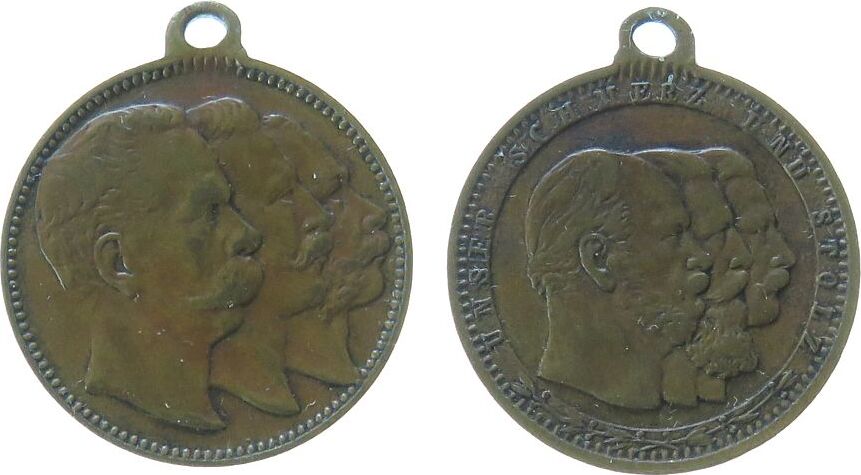 Wilhelm Ii Tragbare Medaille O J Bronze Wilhelm I