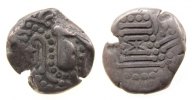 Indien IPS Drachme Ag Sassasinen, Saurashtra u. Gujarat, stil.Büste / stil. Feueraltar