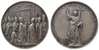 Vatikan Medaille Bronze versilbert Leo XIII (1878-1903) - auf das Heilige Jahr, Papst beim Öffnen
