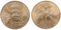 Frankreich 10 Francs NiMs Montgolfier, Heißluftballon, Schön 245
