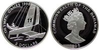 Bahamas 2 Dollars Ag Olympiade Katamaran, minimale Flecken
