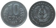 Usbekistan 10 Som Ni-St Schön 11