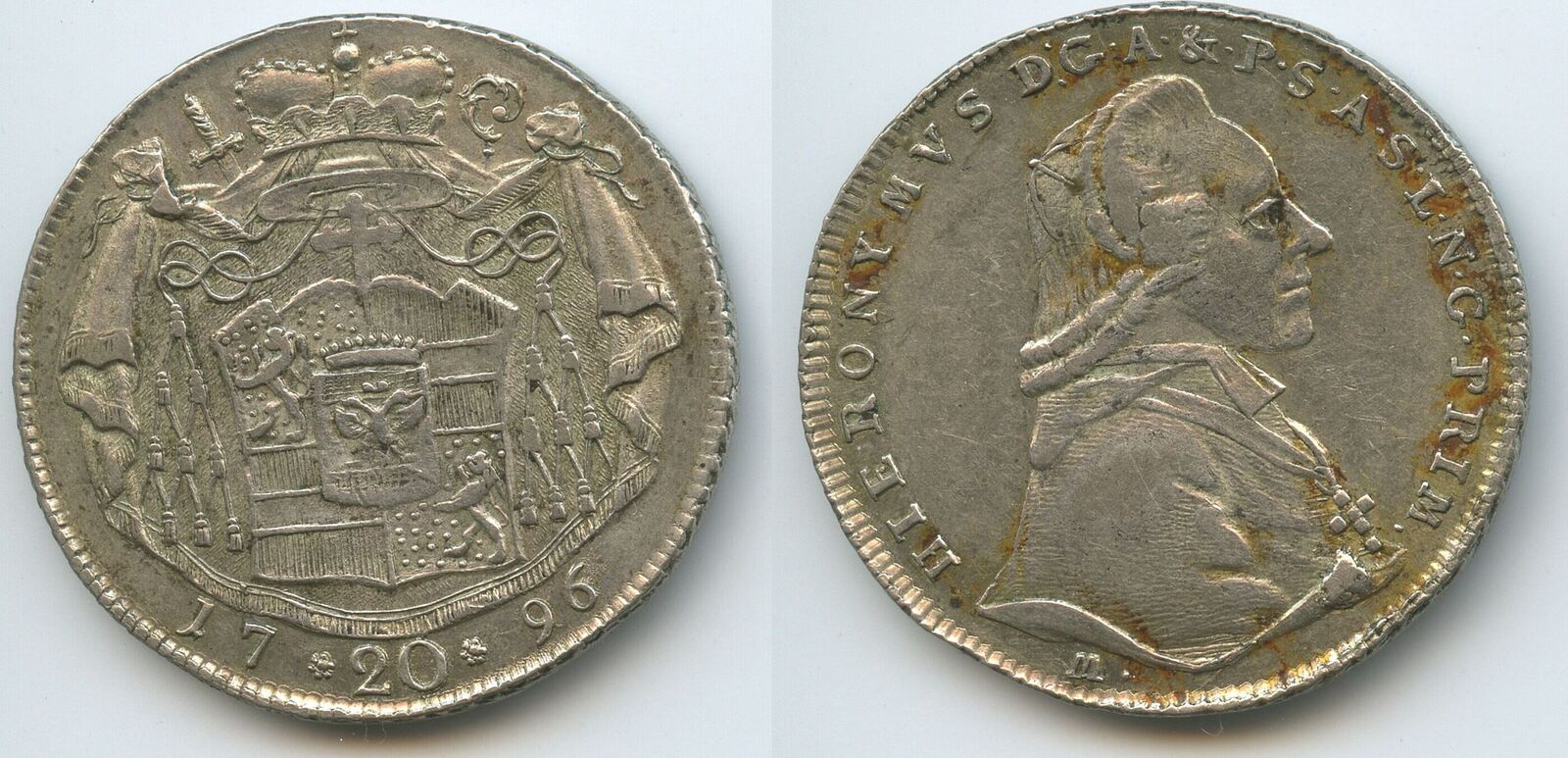 Salzburg Erzbistum 20 Kreuzer 1796 GB1044 Hieronymus Collorado 1772