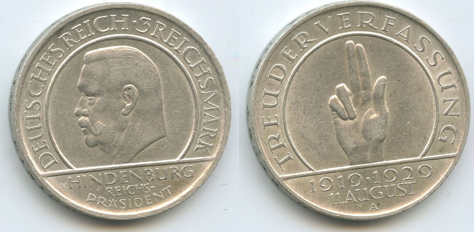 Deutsches Reich Weimar Reichsmark A Berlin S Schwurhand