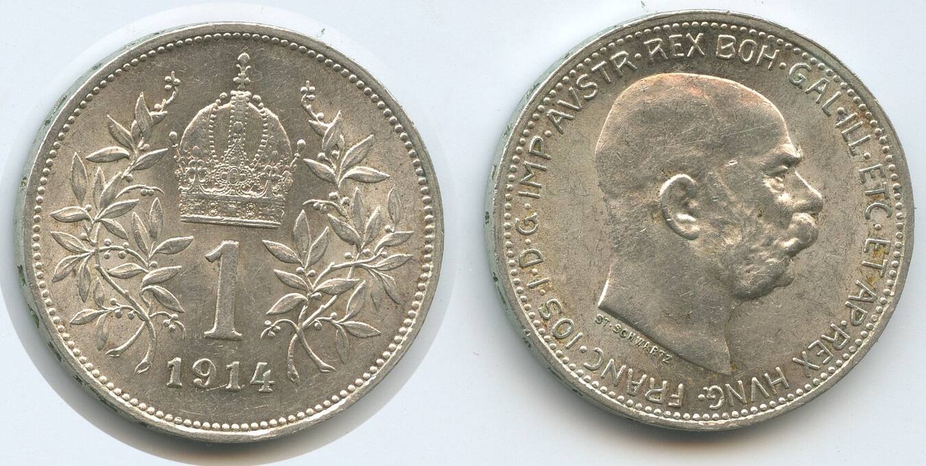 Österreich Kaiserreich 1 Corona Krone 1914 G5724 Franz Joseph I