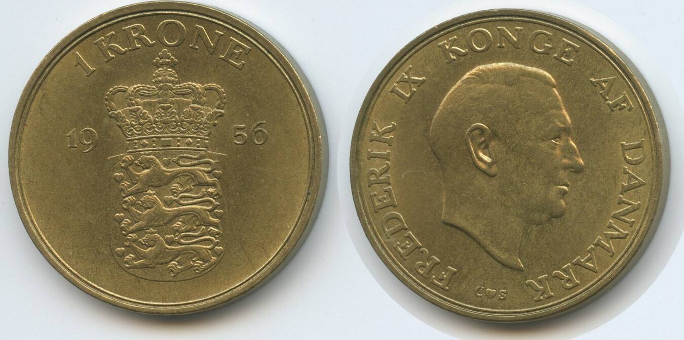 Dänemark 1 Krone 1956 CS G7216 Frederik IX 1947 1972 Denmark