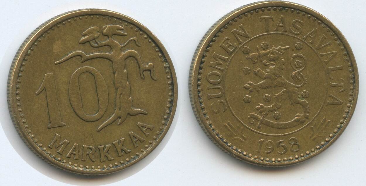 Finnland 10 Markkaa 1958 H G9705 Baum Tree Finland Suomen Tasavalta