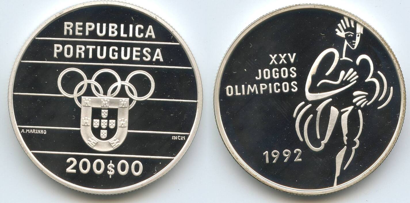 Portugal Escudos Silber G Xxv Olympic Games Barcelona