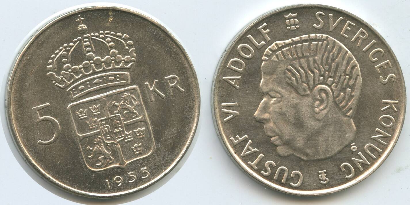 Schweden 5 Kronur 1955 TS GS363 Sweden Gustaf VI Adolf 1950 1973 Fast