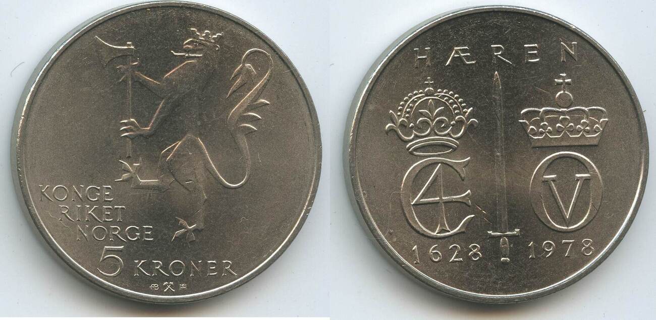 Norwegen Kroner G Olav V Norwegian Army Norge Norway