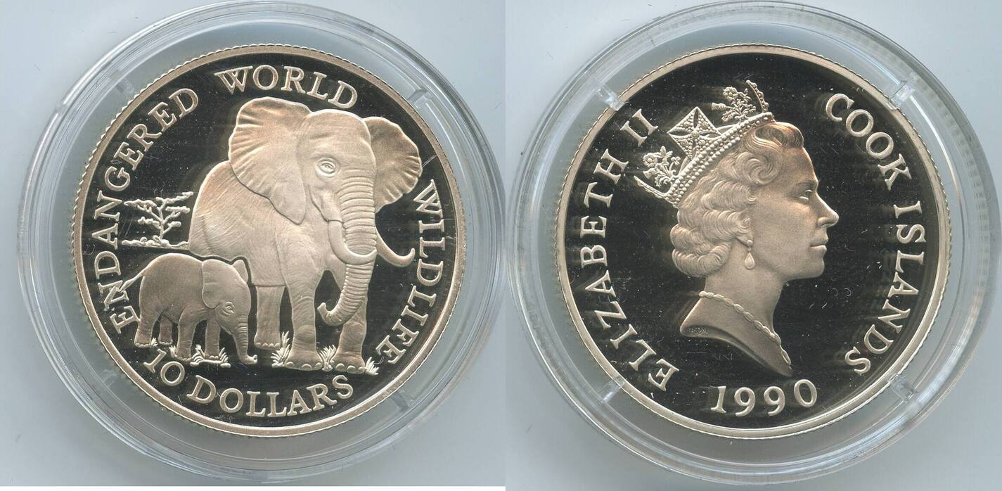 Cook Inseln Dollars G Elefant Endangered World Wildlife