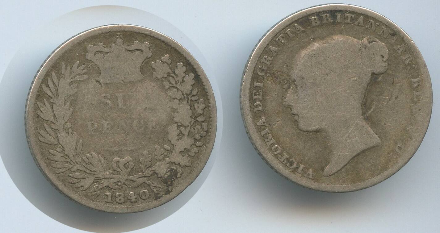 Großbritannien Great Britain United Kingdom Six Pence Silber 1840 H0465