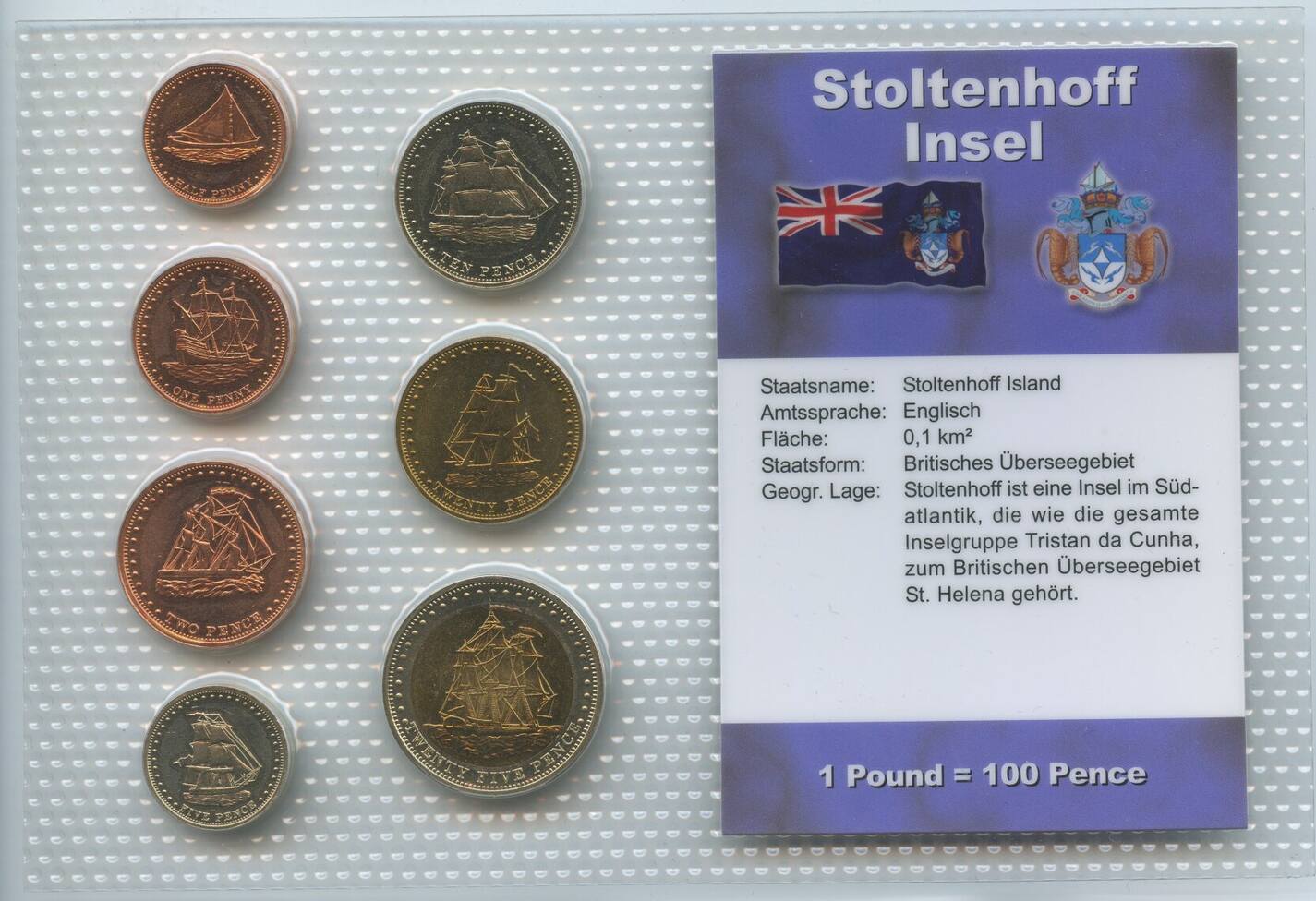 Stoltenhoff Island Kursmünzensatz ½ Penny 25 Pence 2009 GN914 Vögel