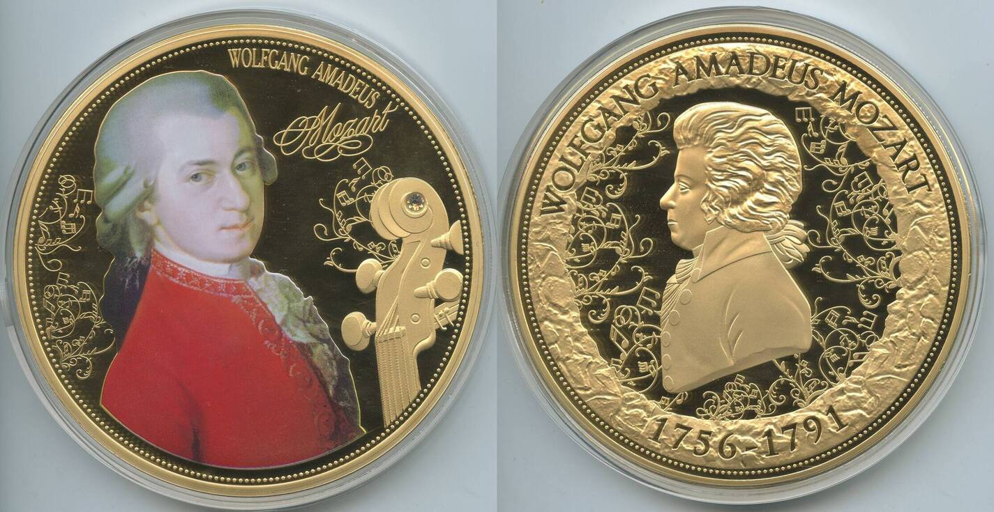 Österreich Gigant Medaille mit Swarovski Mozartjahr 2016 GN1644