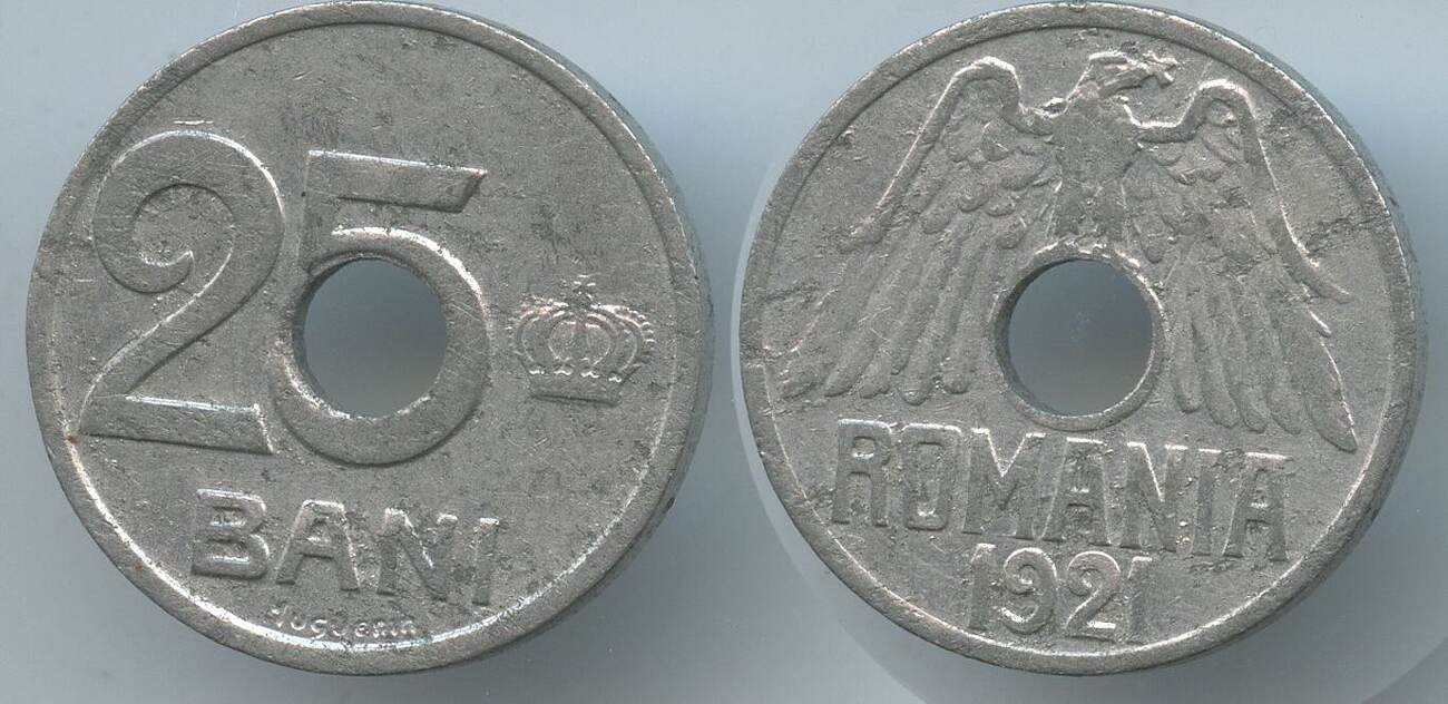 Rumänien 25 Bani 1921 G7680 Ferdinand I 1914 1927 Romania Sehr Schön